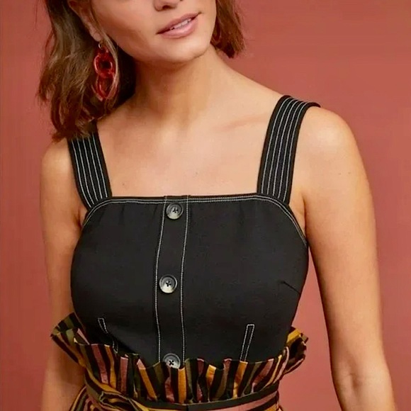 NWOT Anthropologie’s eri+ali Structured Button-Down Square Neck Top, L - Picture 2 of 10